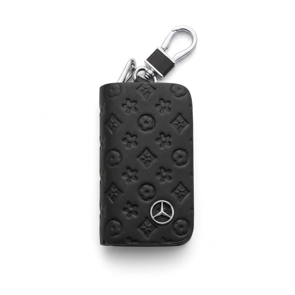 Mercedes-Benz Logolu Deri Anahtar Kılıfı (Fermuarlı)