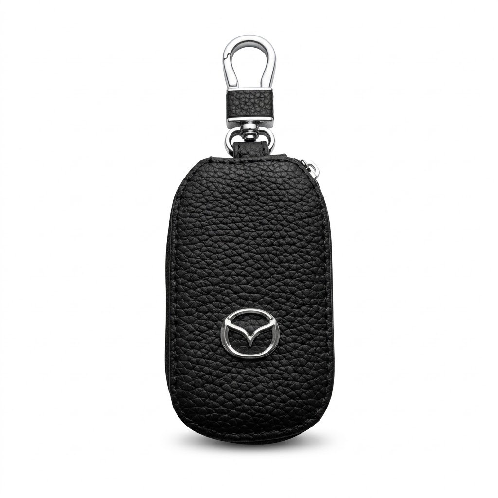 Mazda Logolu Deri Anahtar Kılıfı (Fermuarlı)