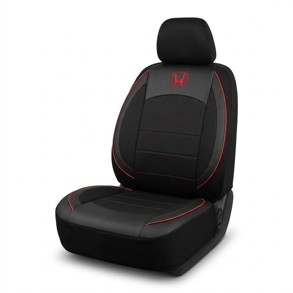 Honda Logolu Oto Koltuk Kılıfı (Siyah, Kırmızı Biyeli)