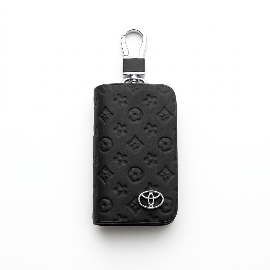 Toyota Logolu Deri Anahtar Kılıfı (Fermuarlı)